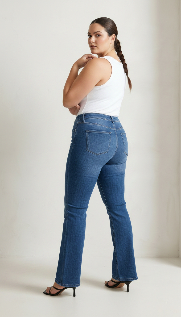 Blugi elastici cu design modern mărimi Plus size
