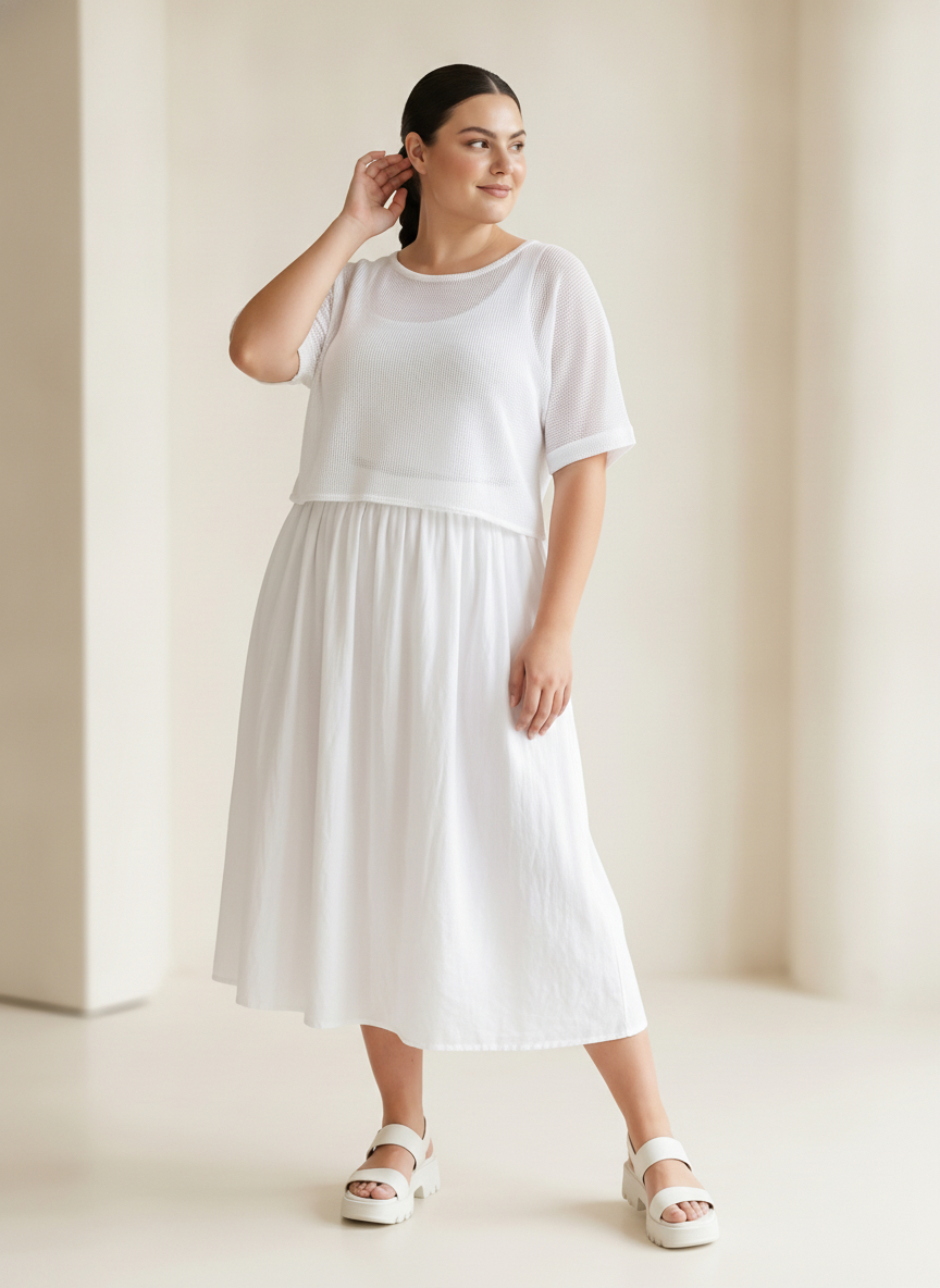 Rochie de vară albă ușoară elegantă ideală pentru zilele de vară