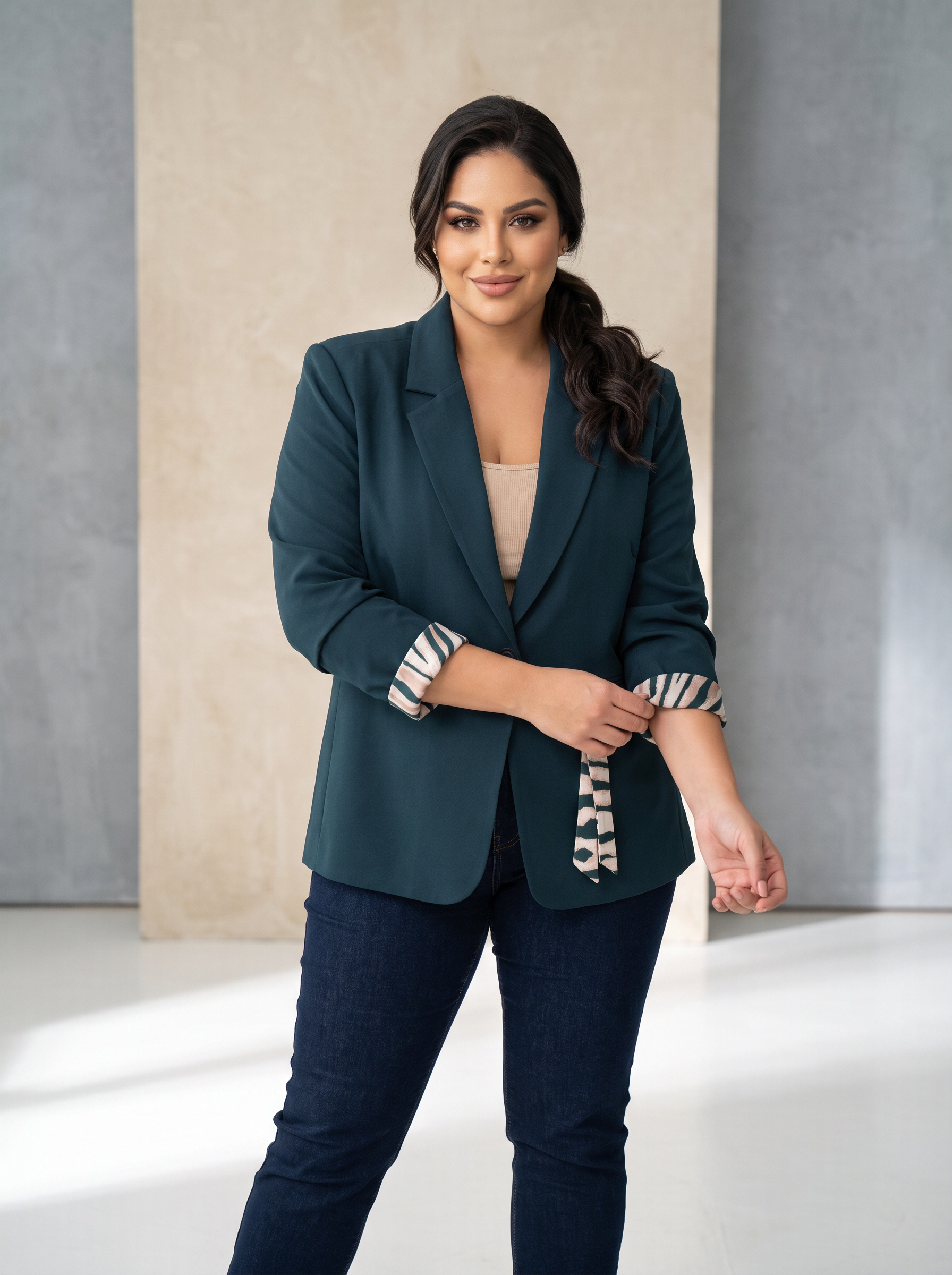 Sacou luxos verde smarald cu detaliu elegant