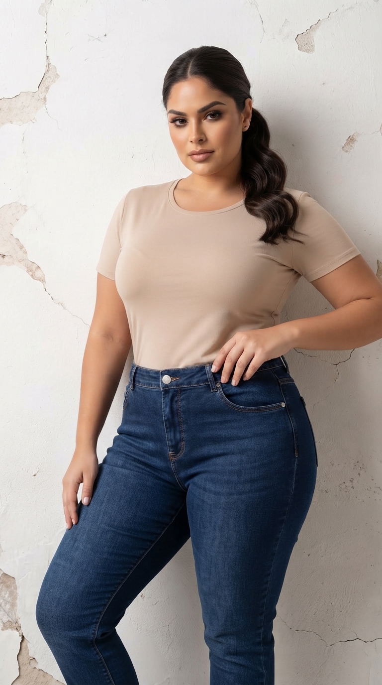 Blugi maxi din denim bleumarin cu material elastic
