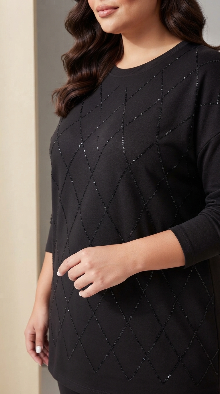 Set negru damă cu pietricele negre delicate