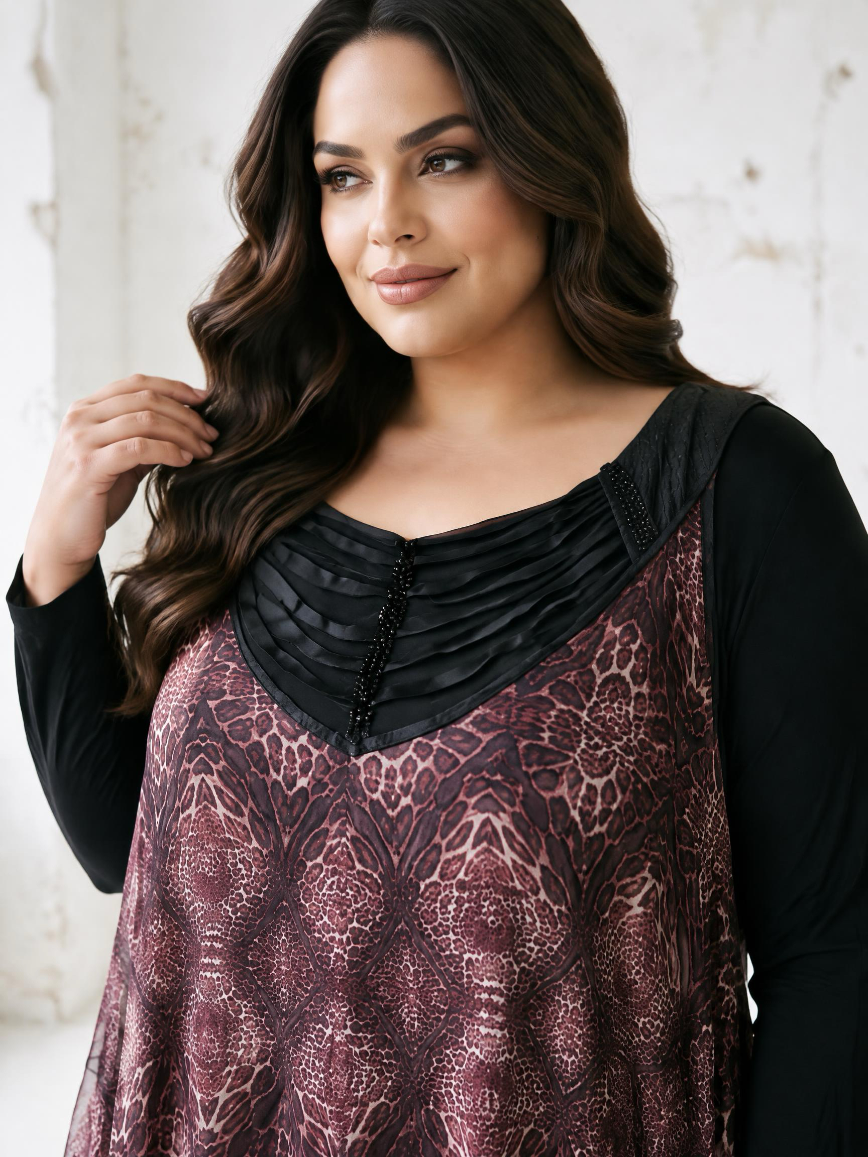 Rochie elegantă din două piese cu imprimeu animal print