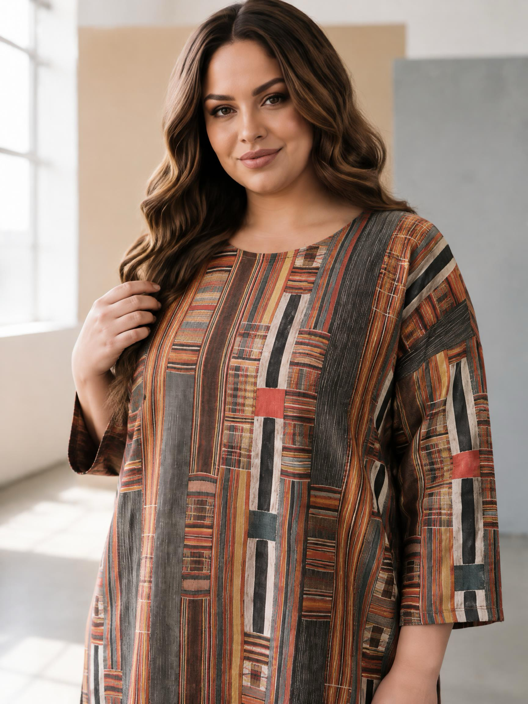 Tunică maxi de damă în stil etno chic