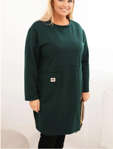 Tunică lungă model sport-elegant culoare verde