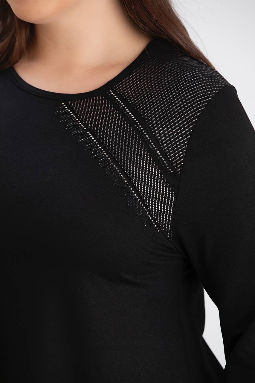Tunică lungă elegantă cu elemente strălucitoare