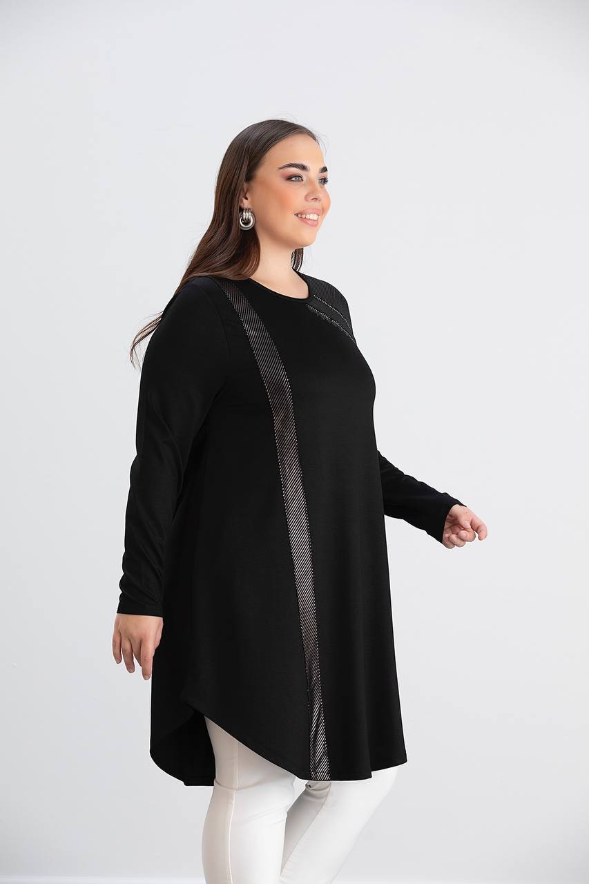 Tunică lungă elegantă cu elemente strălucitoare