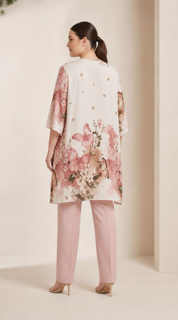 Tunică de vară din material vaporos cu împrimeu floral