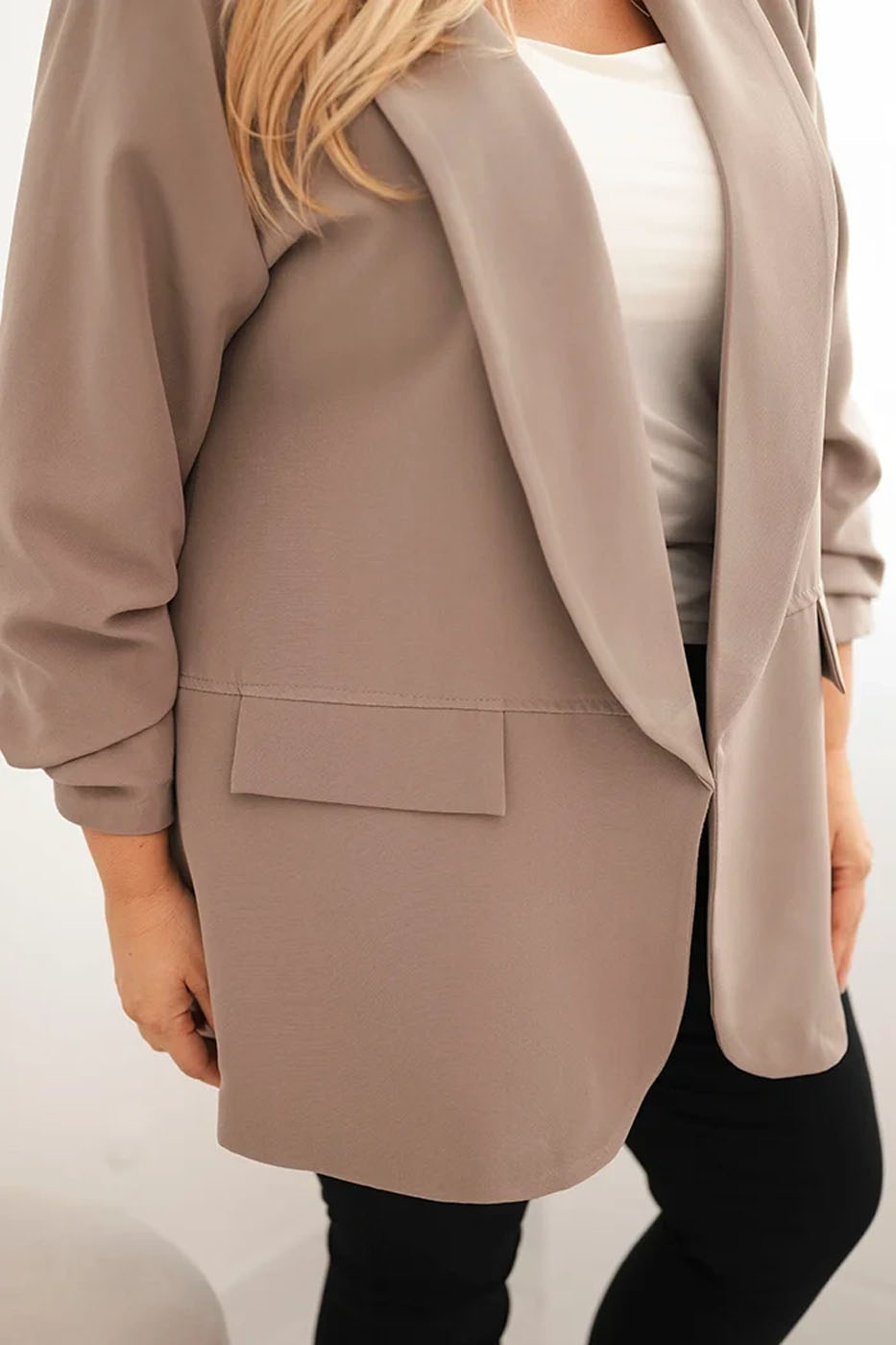 Sacou maxi sport elegant culoare bej 