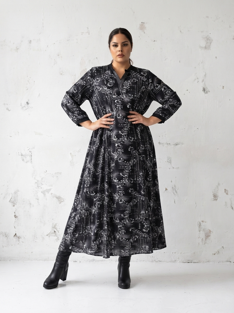 Rochie maxi elegantă cu decolteu spectaculos în V