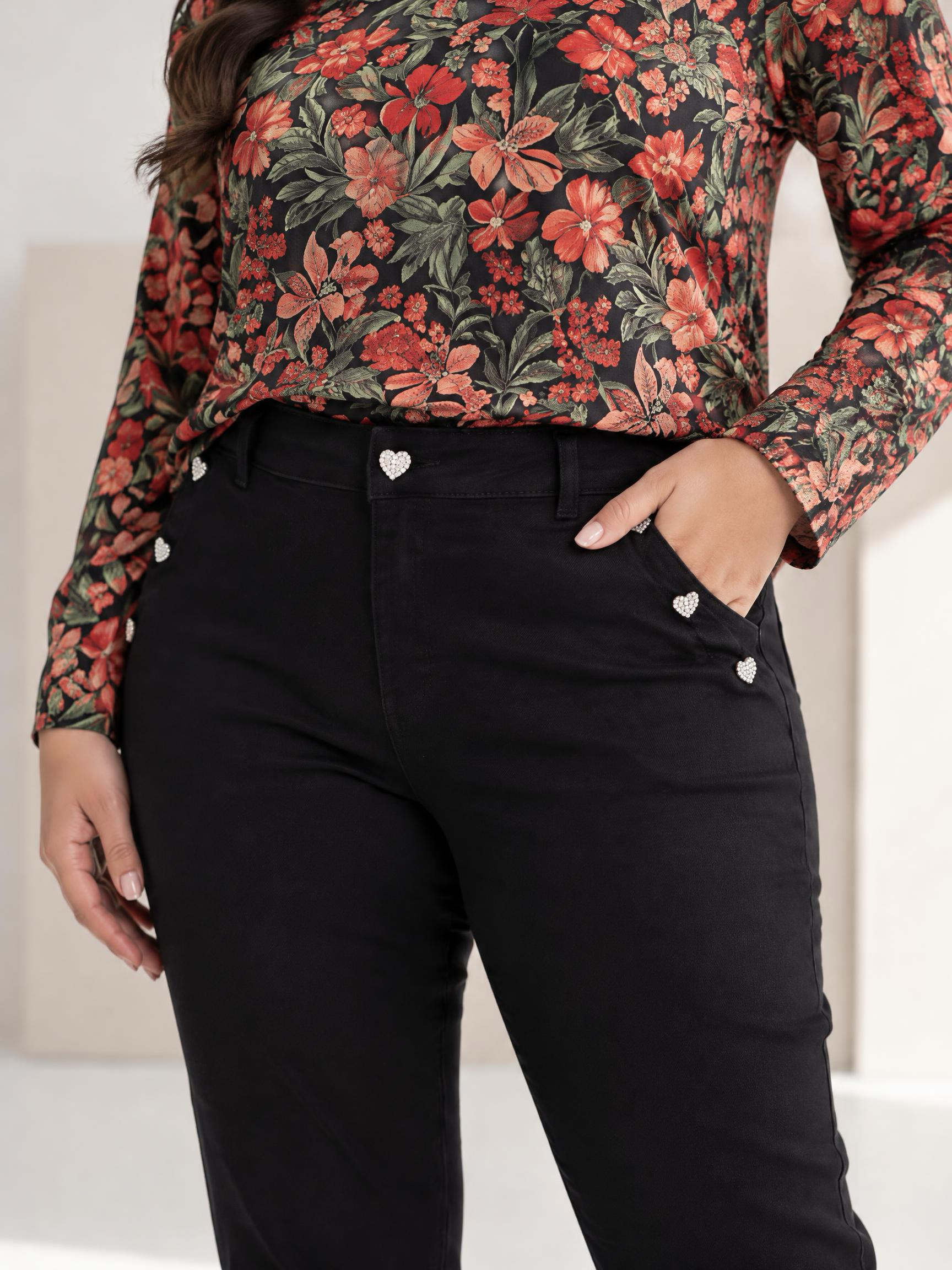 Blugi elastici de primăvară aspect modern mărimi mari