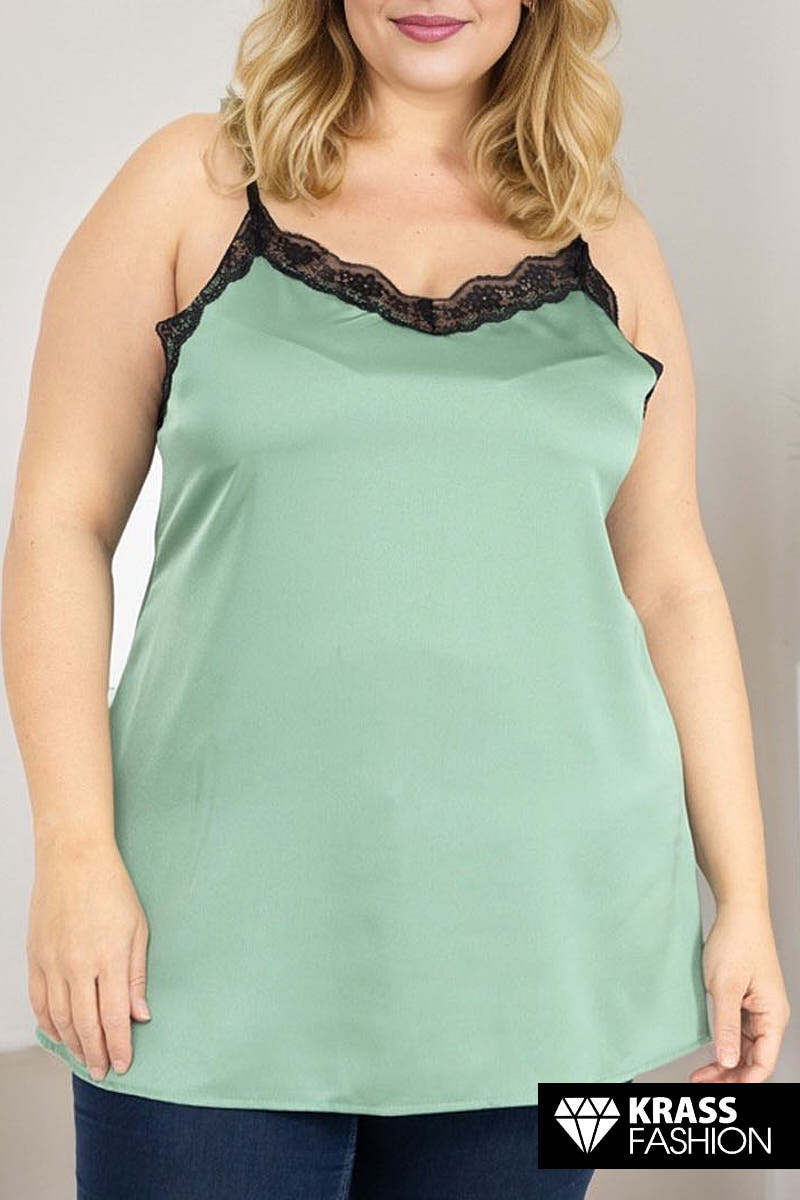 Top elegant verde cu dantelă delicată