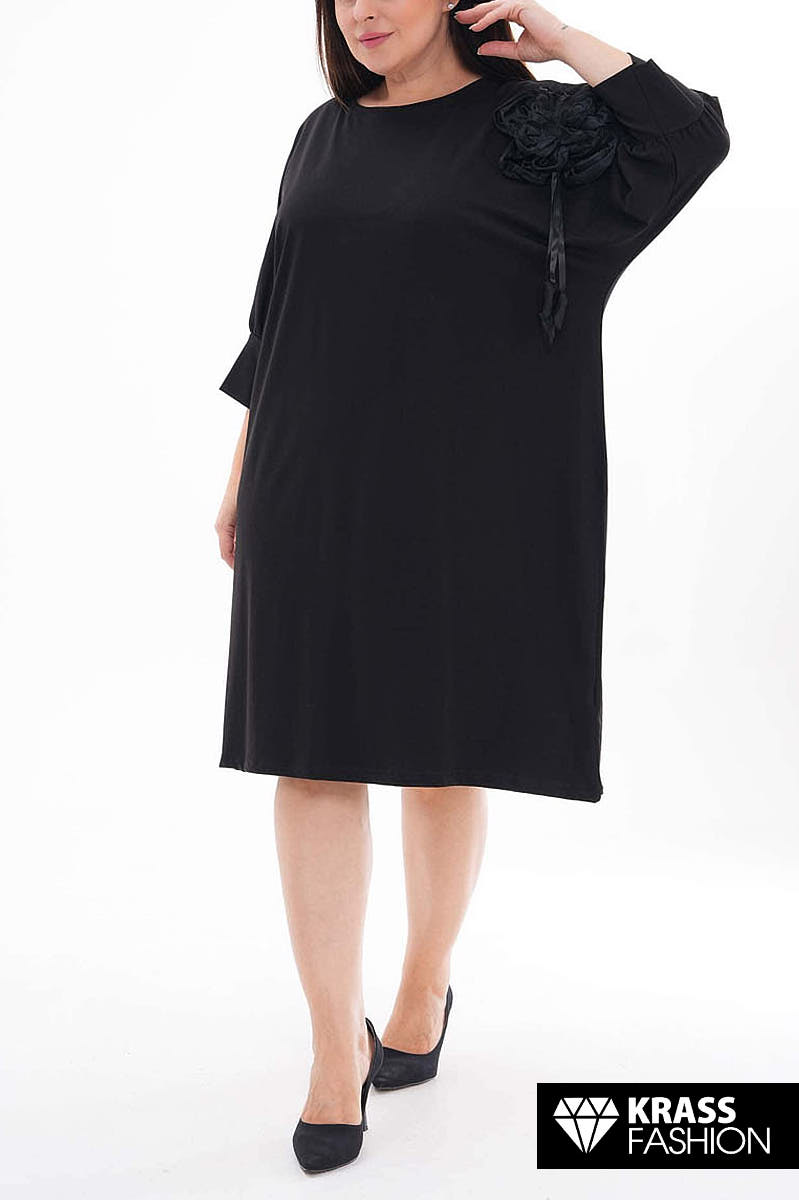 Rochie elegantă cu floare 3D pe mânecă