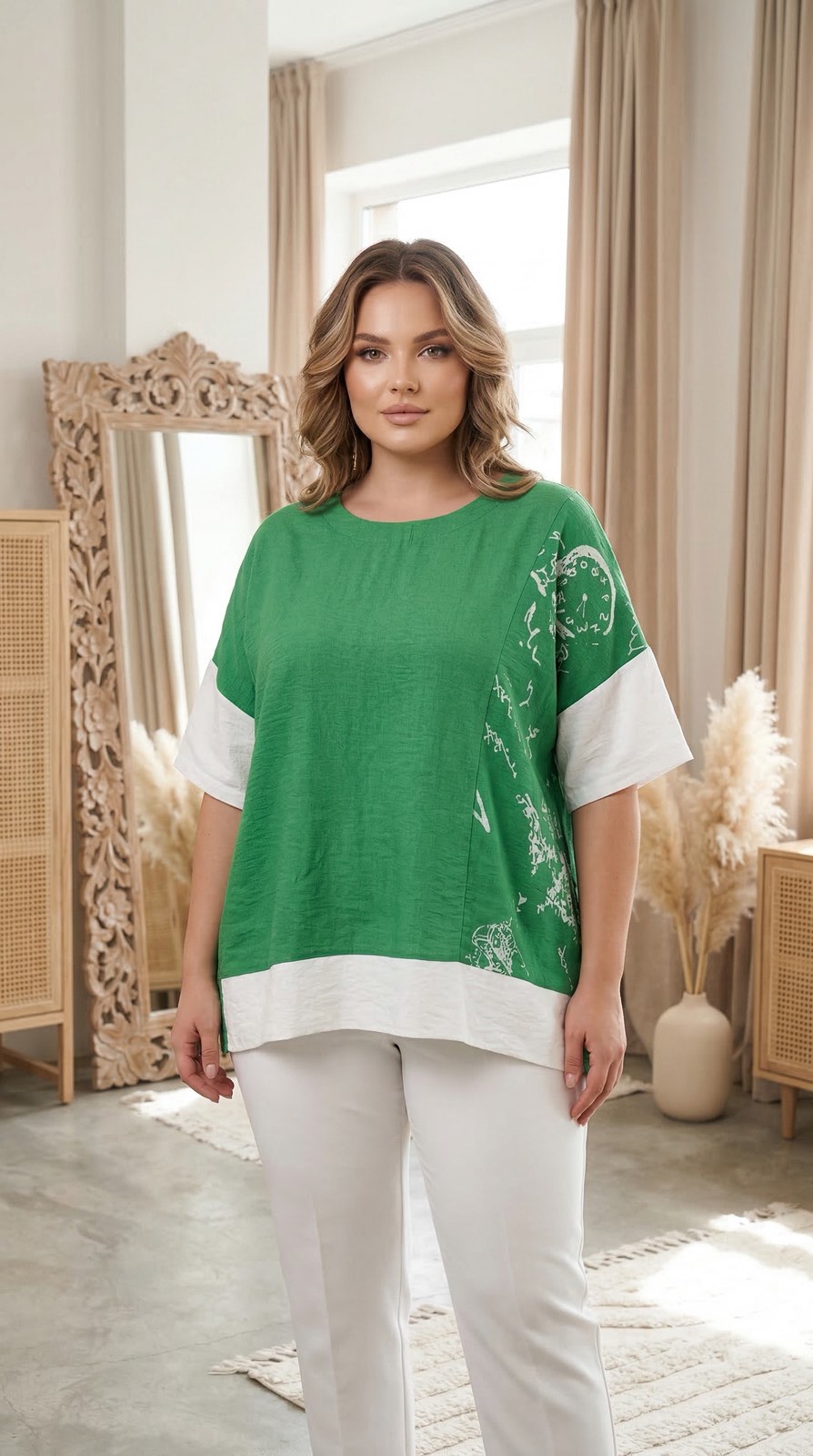 Tunică maxi verde din material vaporos