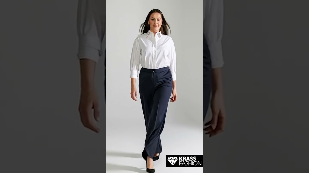Pantalon elegant albastru cu talie înaltă