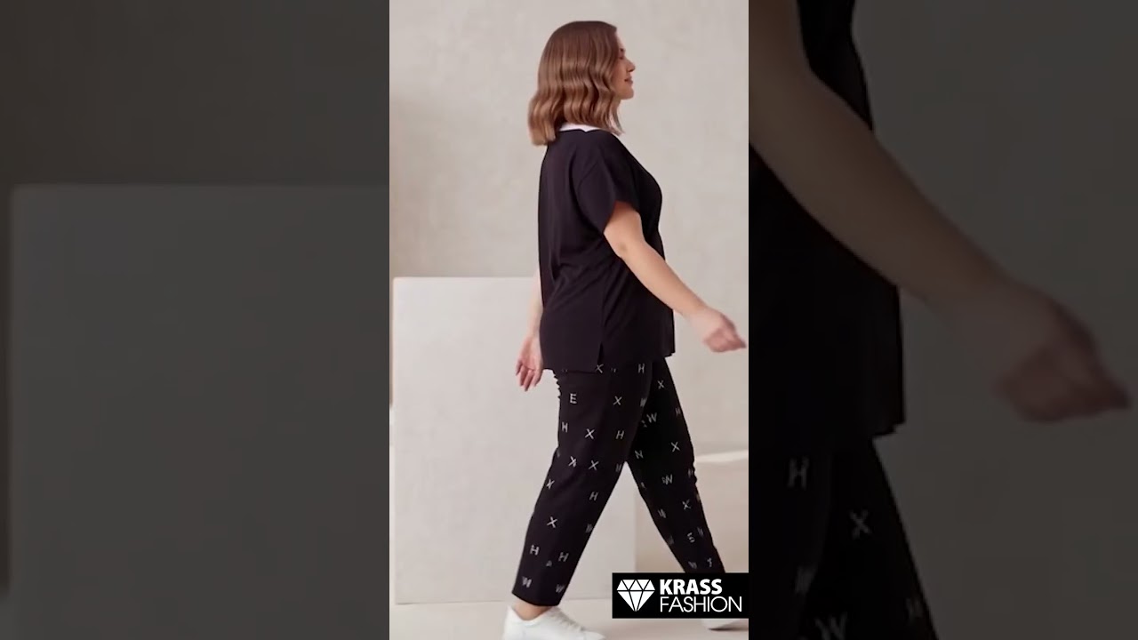 Set damă PLUS SIZE din material ușor cu design elegant
