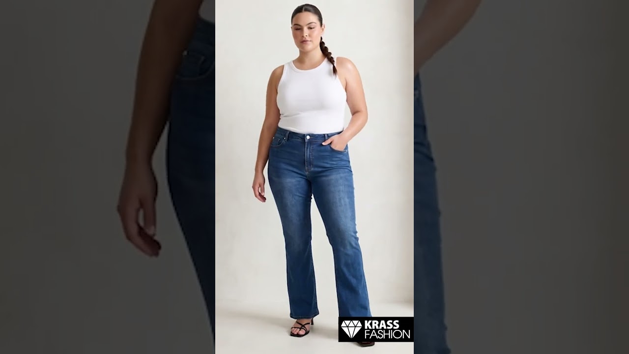 Blugi elastici cu design modern mărimi Plus size