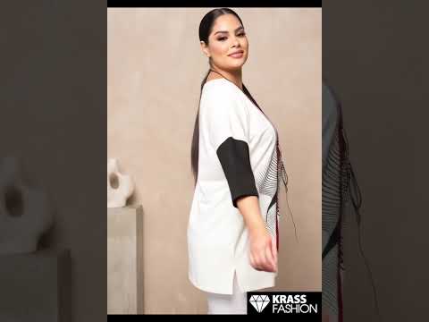 Bluză modernă cu împrimeu geometric și accesoriu colier