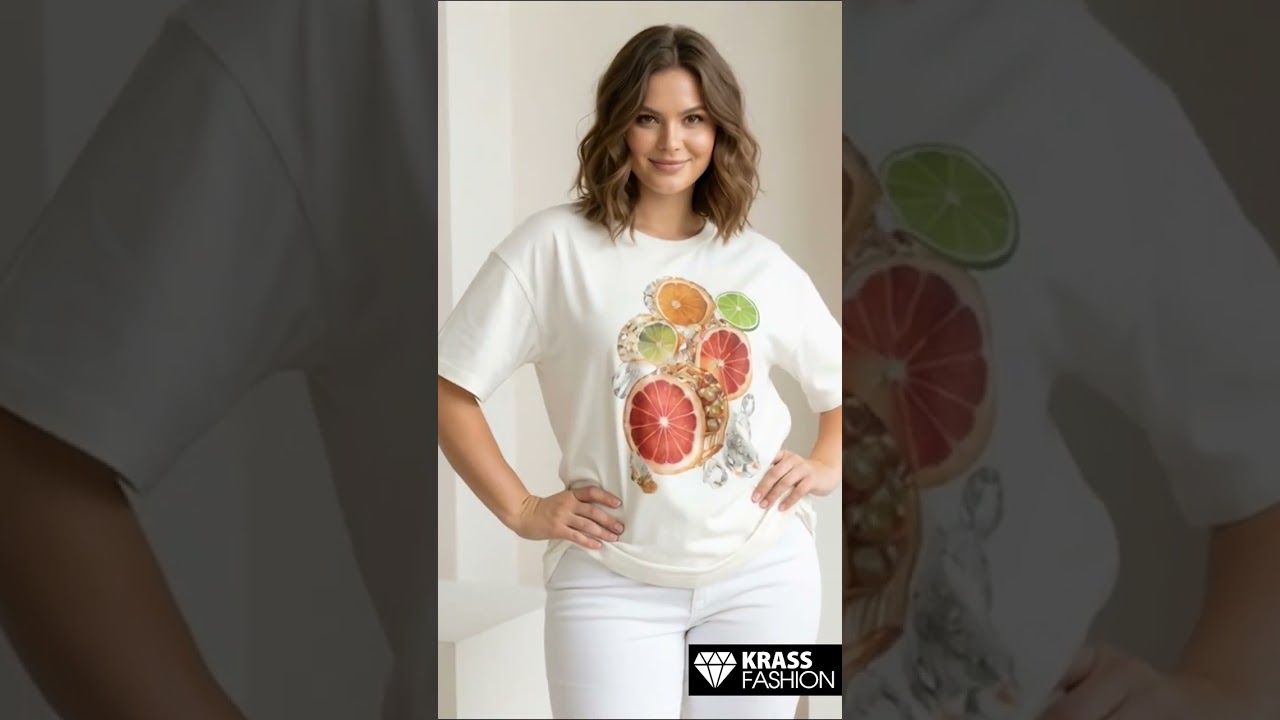 Bluză boutique cu împrimeu de fructe fresh albă