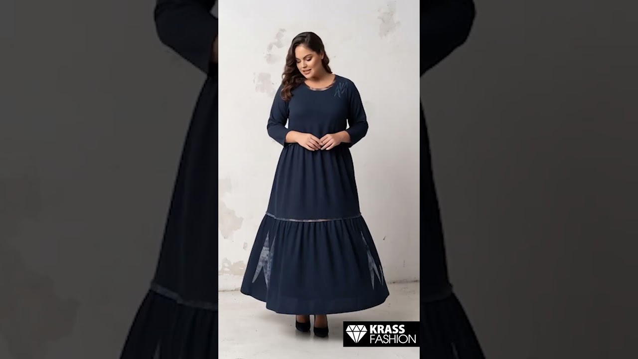 Rochie maxi din tricot reiat fin cu detalii albastre contrastante