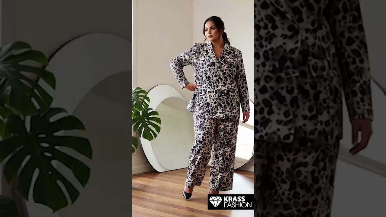 Costum de damă cu împrimeu leopard sacou și pantaloni