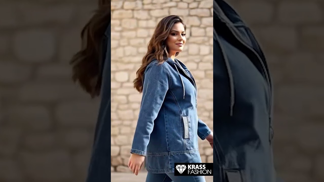 	Jachetă maxi lungă din denim cu pietricele