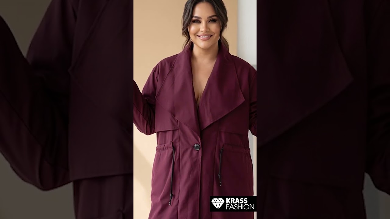 Parka elegantă bordo de toamnă cu căptușeală