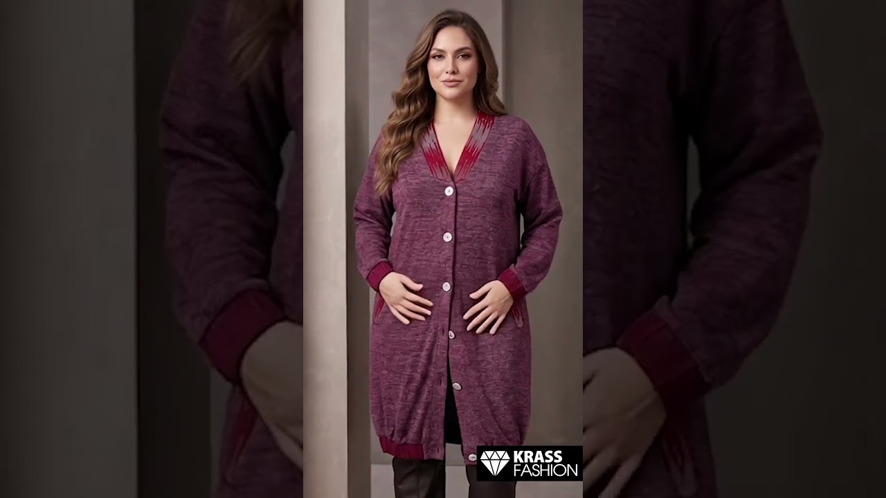 Cardigan de damă bordo melanj cu buzunare