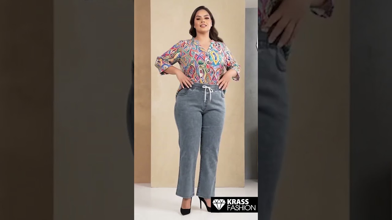Blugi maxi gri elastici cu croială largă și picior drept