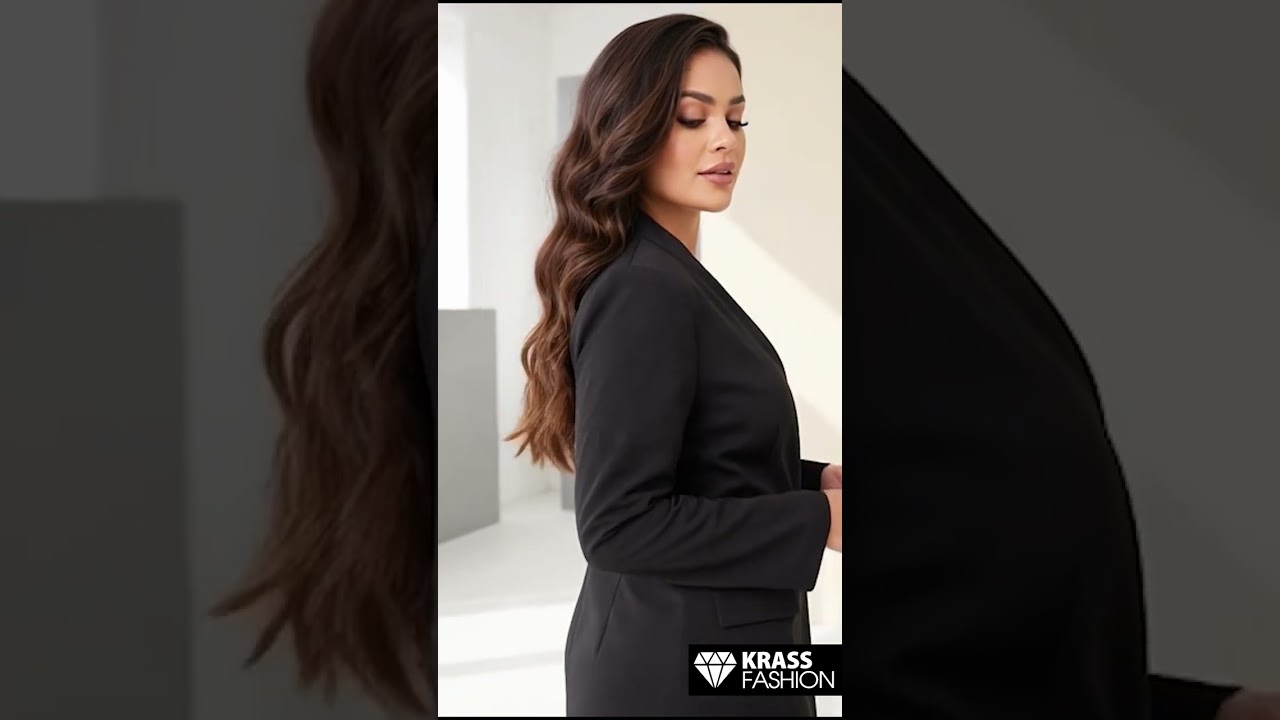 Sacou negru elegant cu croială cambrată