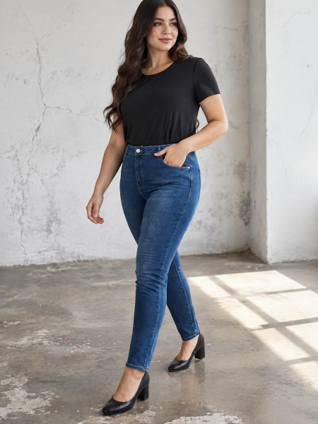 Blugi slim elastici bleumarin cu buzunare