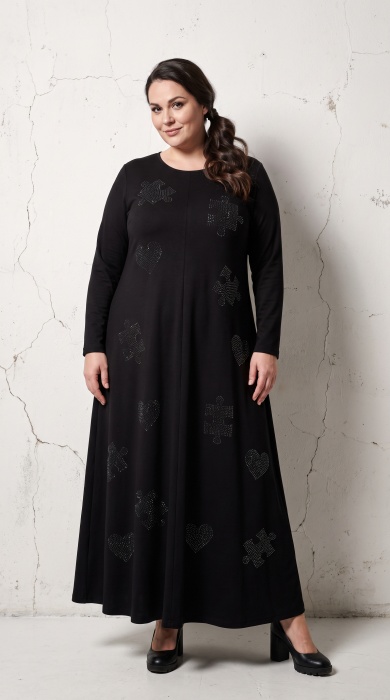 Rochie lungă rafinată cu efect discret de strălucire