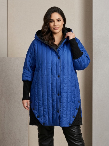 GEACĂ DE IARNĂ MAXI DIN COLECȚIA DESIGNER ÎN ALBASTRU REGAL