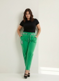 Pantaloni verzi de primăvară din material subțire elastic